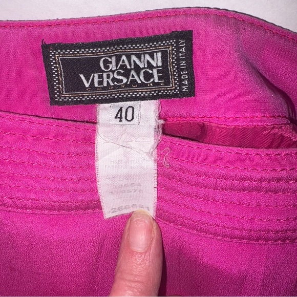 Versace Fuchsia Vintage Mini Skirt with Silver Grommets - Picture 11 of 11